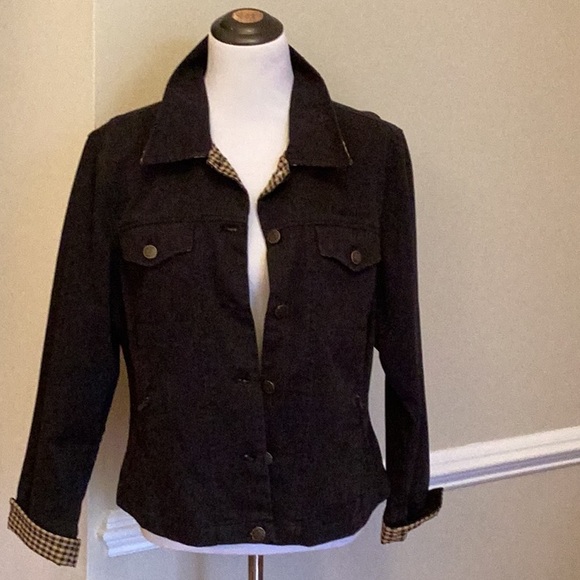 Longaberger 100% cotton lightweight jacket with tan and black trim size L - Picture 1 of 10